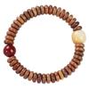 Handcrafted Wooden Bracelet with Burmese Rosewood and Bodhi Root Beads, 3*8MM, Unisex Design for Couples