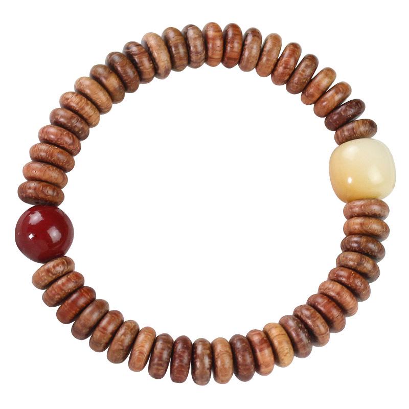 Handcrafted Wooden Bracelet with Burmese Rosewood and Bodhi Root Beads, 3*8MM, Unisex Design for Couples