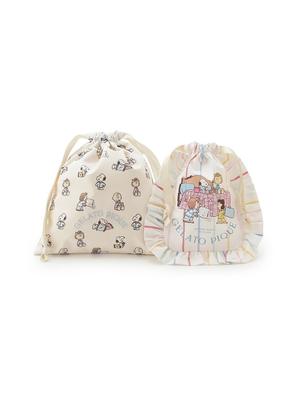 Gelato Pique Peanuts Original Art Drawstring Bag Set (2-Piece Set) PWGB255675 Women's IVR Free Size