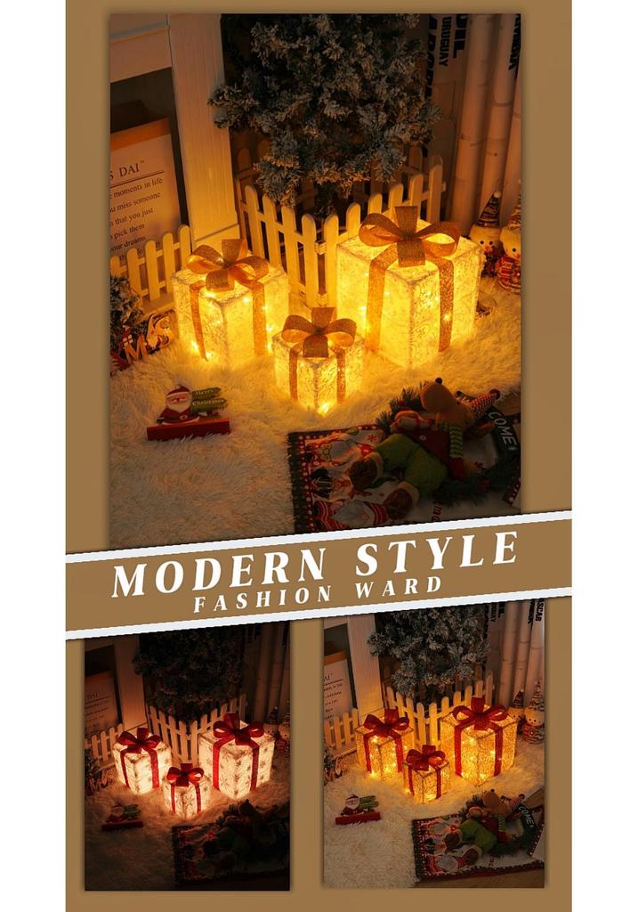 Christmas LED String Lights Gift Set: 3-Piece Decoration for Festive Party Atmosphere