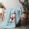 Tuniu Cute Polar Bear Plush Fleece Blanket for Winter Autumn Bedroom Sofa Gift Soft Warm Throw Blanket