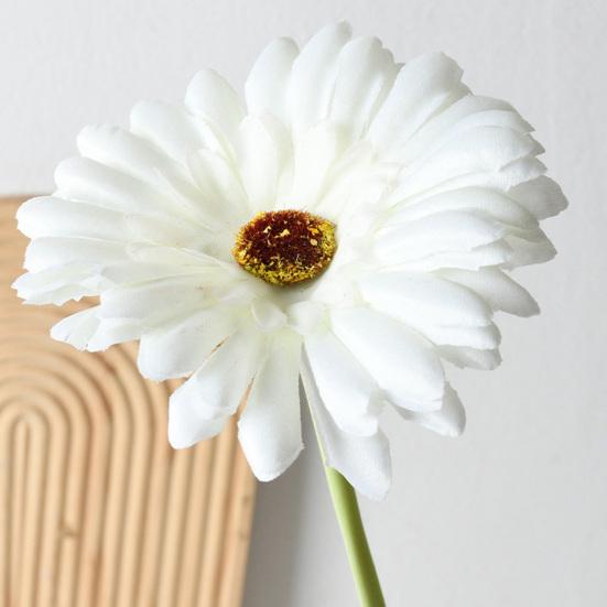 Artificial Gerbera Flowers Realistic Fake Long Stem Flower Bouquet for Vase Indoor Home Floral Arrangements Wedding Party Table Centerpiece