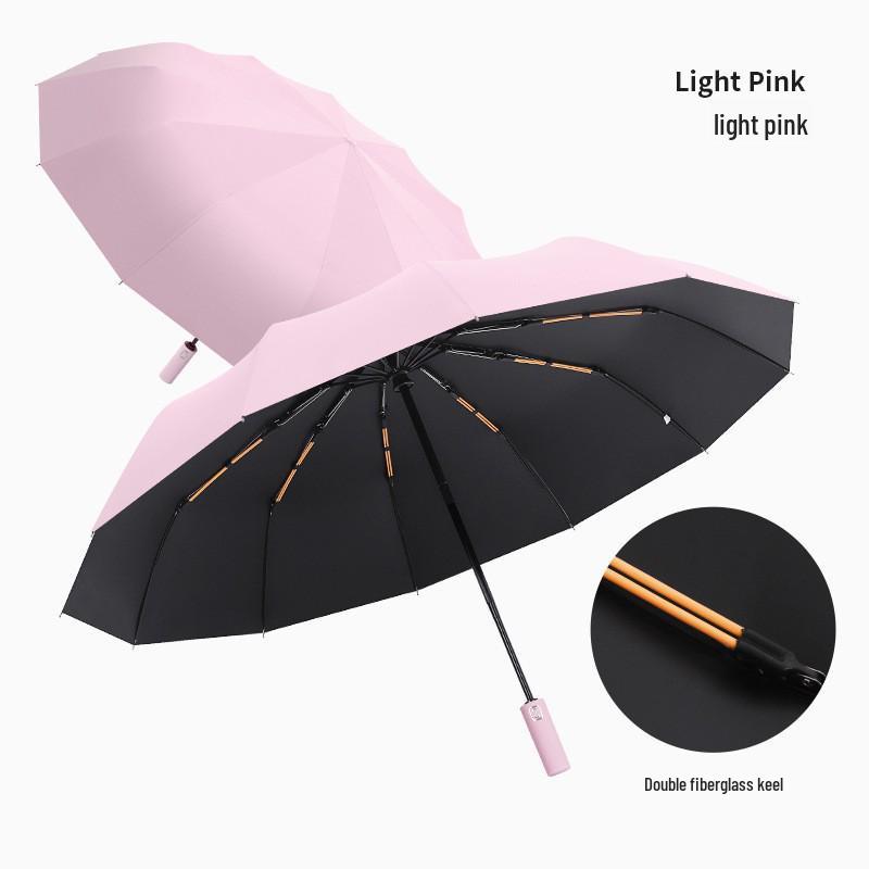 Men's XL 10-Rib Dual-Use Automatic Folding Umbrella for Sun & Rain