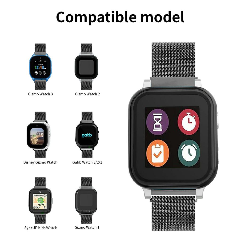 For Verizon Gizmo Watch 3 Replacement Wrist Band Stainless Steel Milanese Magnetic Watch Strap