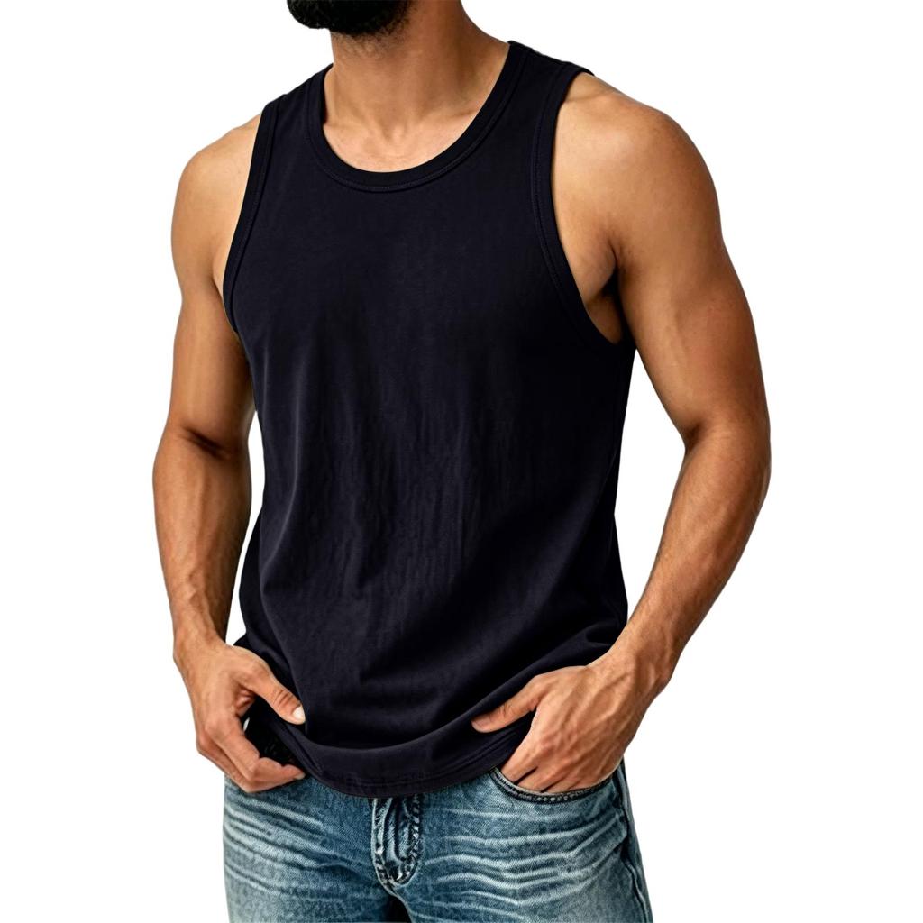 Herren Freizeit Einfarbig Ärmelloses Tanktop Leichtes Atmungsaktives Gewebe Bequeme Passform Sommerkleidung