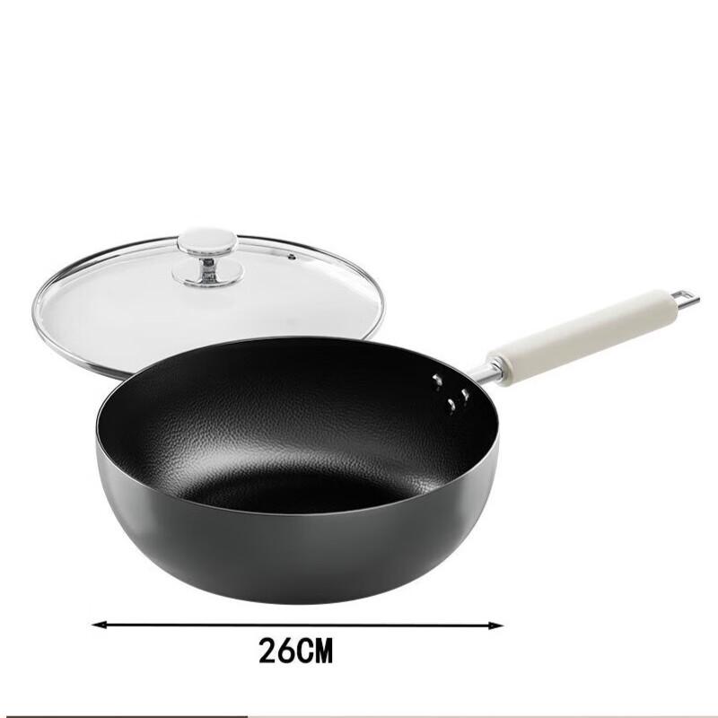 Yoshida Craftsman Wrought Iron Non-stick Wok with Lid