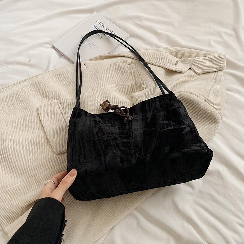 New Chinese Style National Style Large-Capacity Bag Women'S Autumn Temperament Shoulder Bucket Bag Class Commuter Tote Bag