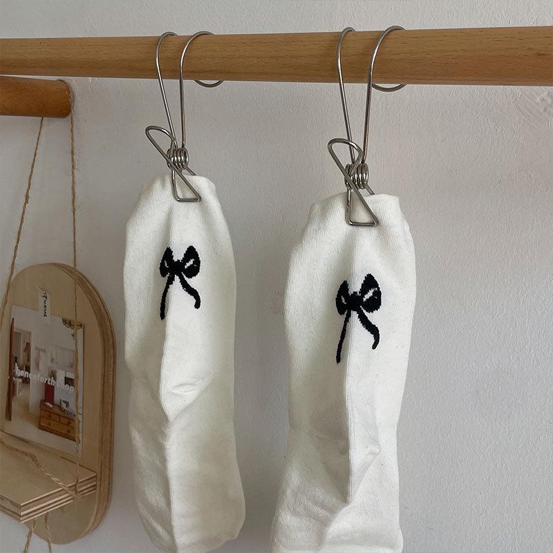 Heel Bow Pure Desire Niche Series Of Medium Socks New Thin And Light Preppy Style Stack Socks