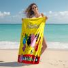 Personalized customized proof beach towel with Barbapapa pattern - soft, absorbent, quick-drying, perfect swimming, camping&bathing