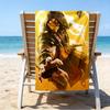 1pc Mortal Kombat4 Beach Towel, Beach and Seaside Swimming Pool Equipment, Fashion Pattern, Rectangular, Travel Essentials