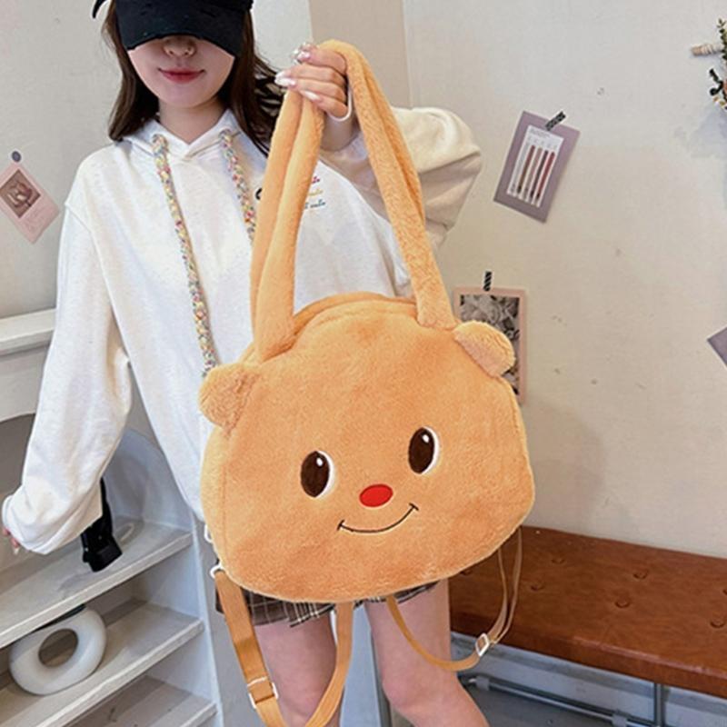 Lovely Bear Doll Backpack Fashion Forward Bag for Students Teenagers