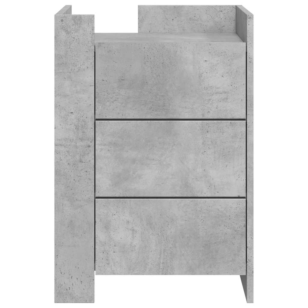 Nightstand Concrete Gray 45 x 50 x 65 cm Particleboard