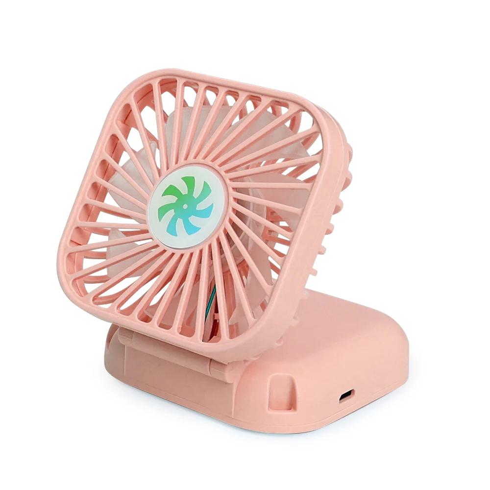 Cute Handheld Mini Fan USB Rechargeable Mini Pocket Summer Cooling Fan Portable Folding Fans for Desk Outdoor Bedroom Home 2024 розовый