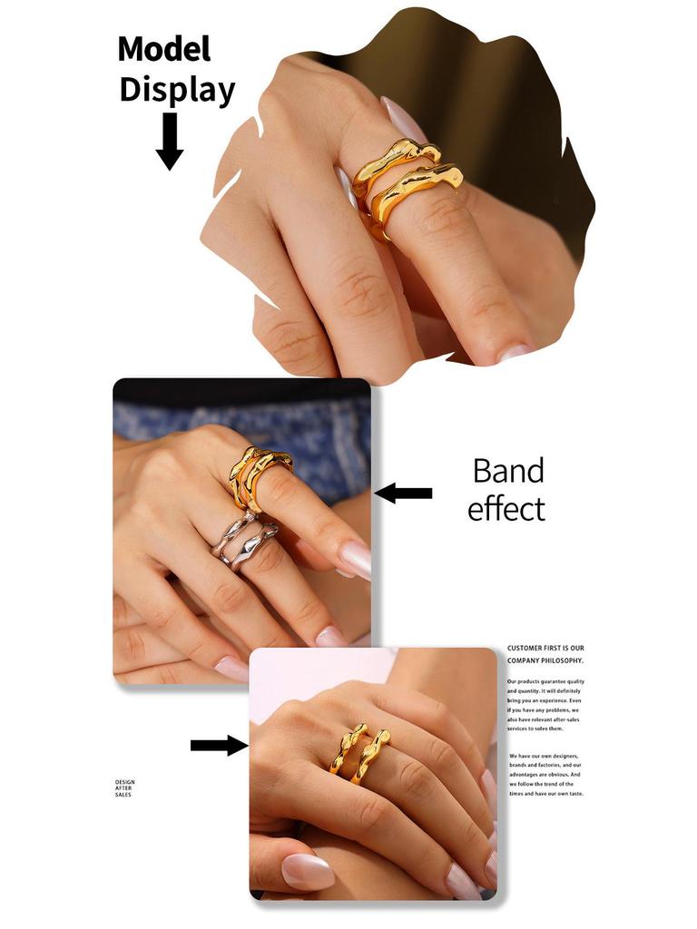 18K Gold-Plated Openwork Geometric Ring: European & American Style, Adjustable Copper Index Finger Accessory