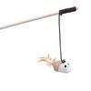 New Mouse Wooden Teasing Cat Rod Cat Toy Pet Supplies Feather Bell Wooden Rod Teasing Cat Stick