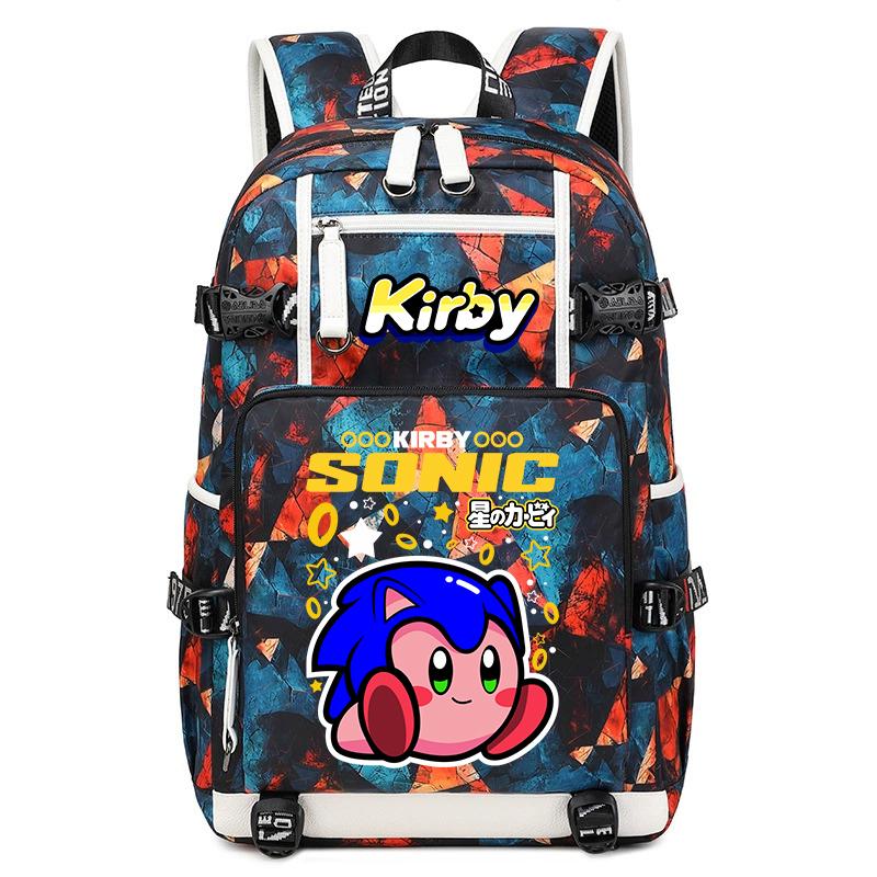 Kirby Cartoon Print Studentenrugzak Grote Capaciteit Reis Schooltas voor Kinderen Tieners
