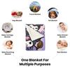 Kuromi Purple Cartoon Car Blanket Cute Comic Strip Pattern Flannel Plush Throw for Home Decor Portable Travel Camping Blanket