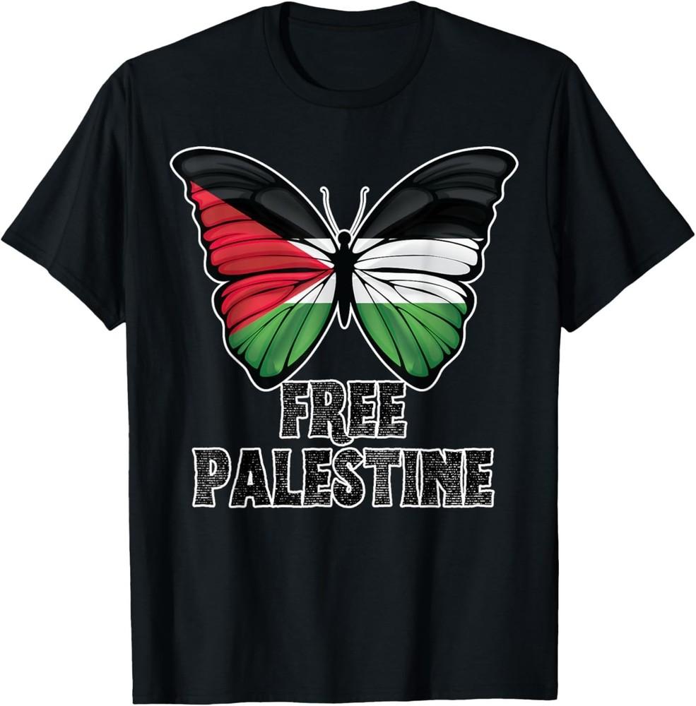 Free Palestine Butterfly Unisex T-Shirt M