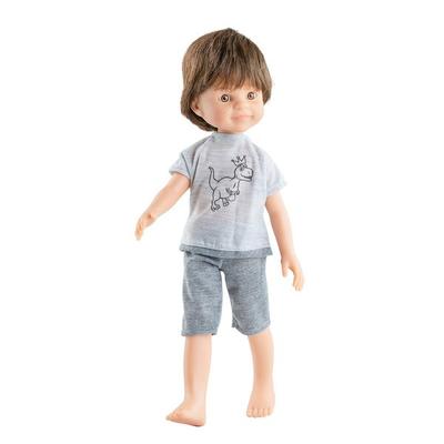 Paola Reina Pajama Top and Bottom + Dario Doll 13223 Set, Mixed Colors