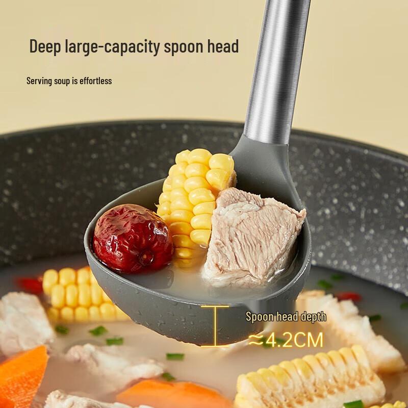 

Cooker King Wooden Handle Silicone Soup Ladle
