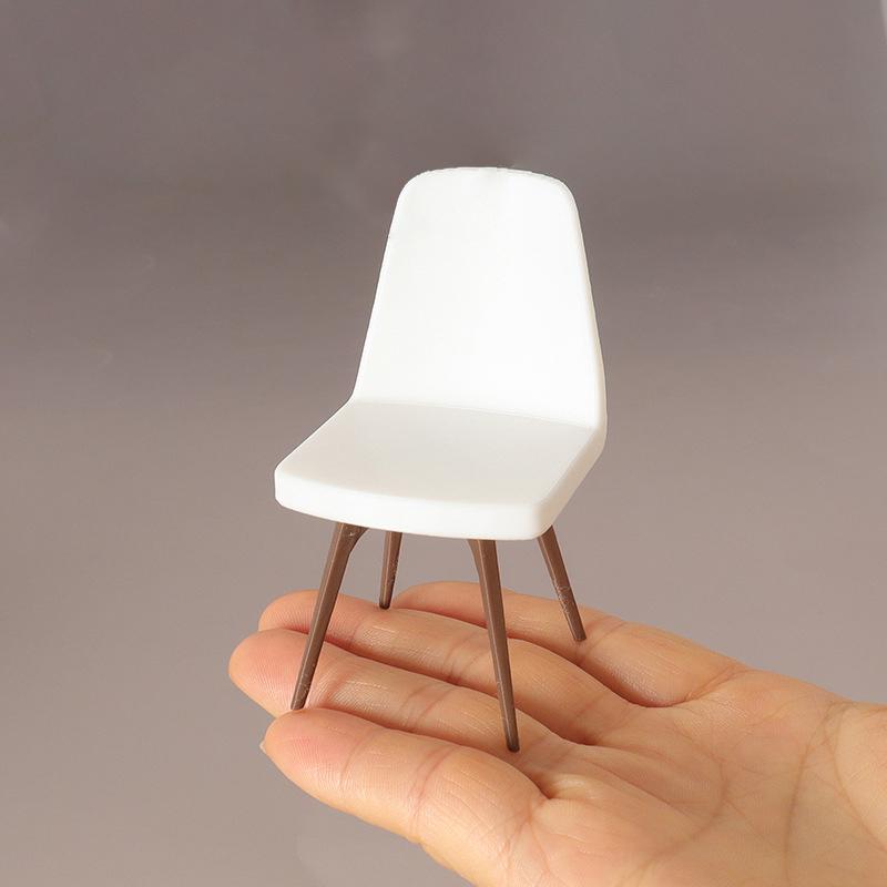 1/12 Puppenhaus Simulation Tisch Stuhl Set Puppenhaus Wohnmöbel Dekoration Zubehör Mikro Szene Bau Requisiten