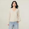 Basic House Women's V-Neck Wool Blend Cardigan