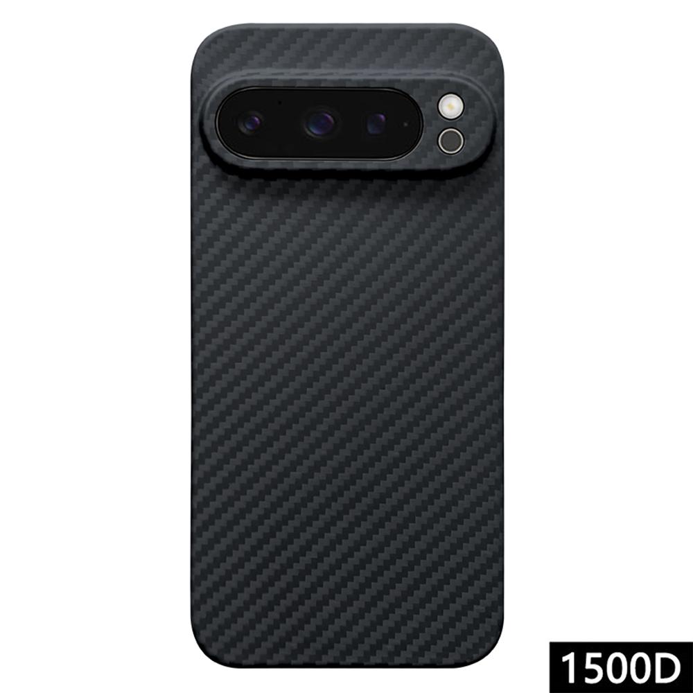 

Для Google Pixel 9 Pro XL Чехол 1500D Грубая текстура Арамидное волокно Чехол для телефона Точные вырезы Black