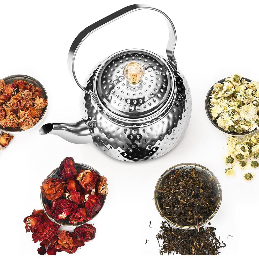 Teapot with Removable Infuser Stainless Steel Coffee Tea Perfect Filter for Loose Leaf Maker Water Kettle for Induction Gas