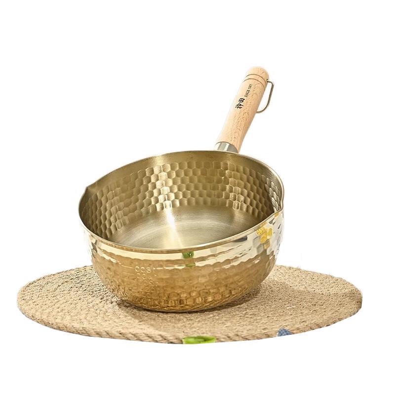 Kanda Titanium Series Stainless Steel Yukihira Pot with Wood Lid, 18cm