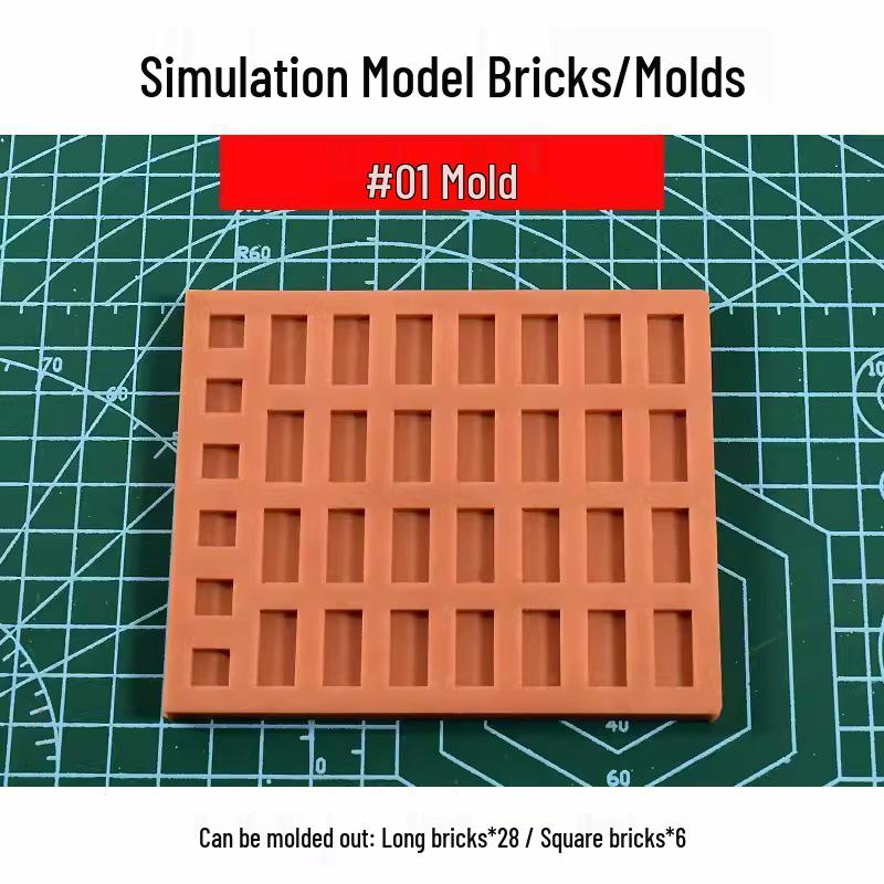 Micro-Landscape Mini Bricks: Handmade Sand Table Materials, Red Bricks, Wall Tiles, Mold Release, Cement, Small Buildings.