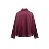 TAOP&ZA Women's Spring/Summer Elegant Solid Silk Satin Slim Fit Shirt
