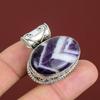 Chevron Amethyst Pendant Gemstone Vintage Pendant 925 Sterling Silver Pendant Amazing Jewelry Handmade Pendant Gifts For Him Antique Pendant