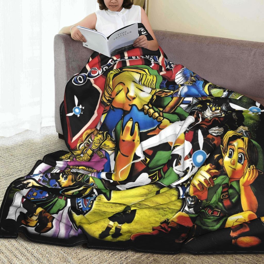 Z-Zelda Legends Flannel Throw Blankets Cartoon Game Anime Blanket for Bed Office Warm Plush Thin Quilt