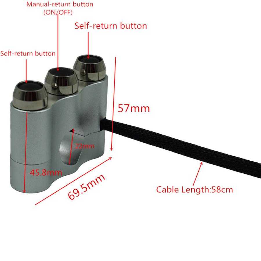 7/8" 22mm Motorcycle ATV Motorbike 3in1 Self-Return+Manual-Return Switch Button