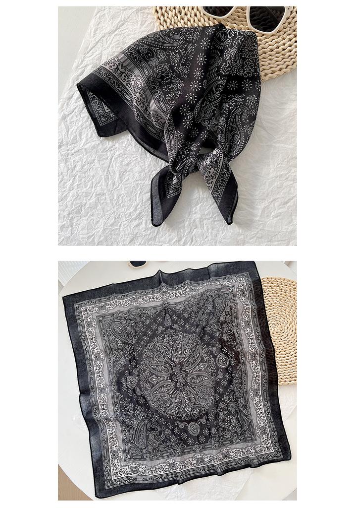 Japanese Retro Paisley Small Square Scarf For Women Multi Functional Neck Scarf For Hair Bag Decoration