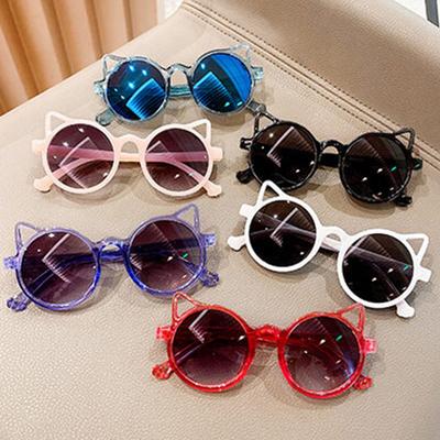 Lunettes de soleil pour enfants mignonnes avec oreilles de chat, protection UV, lunettes de soleil, lunettes de protection adorables, lunettes de soleil vintage