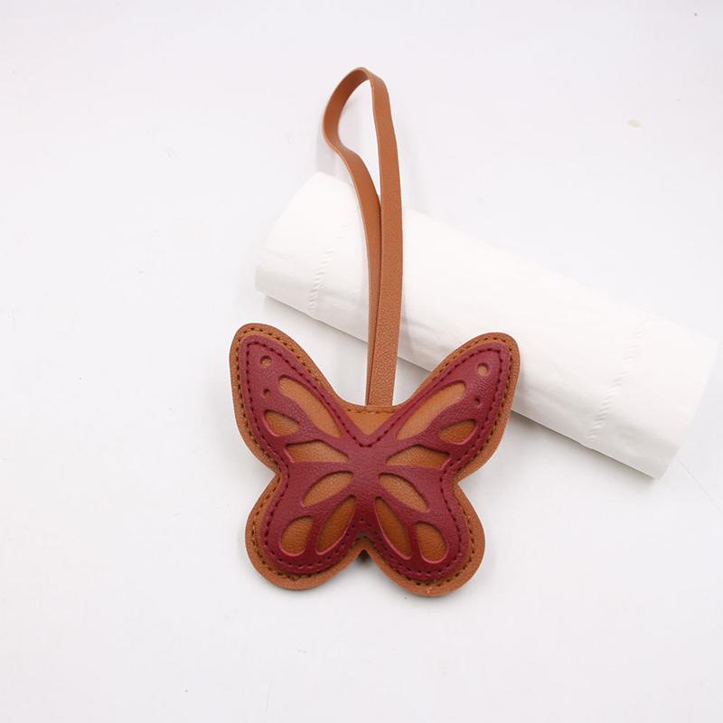 Butterfly Keychain Charm Cute Pu Leather Bag Accessories For Butterfly Lovers Good Gift