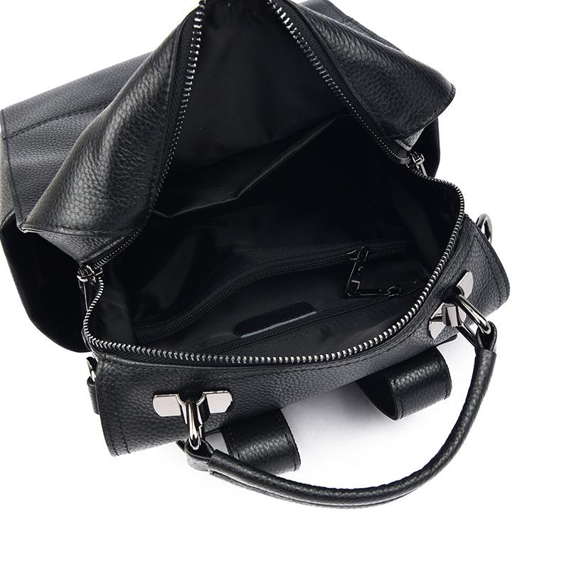 Women's Genuine Leather Top Grain Cowhide Backpack - Trendy Large Capacity Double Shoulder Bag 2025