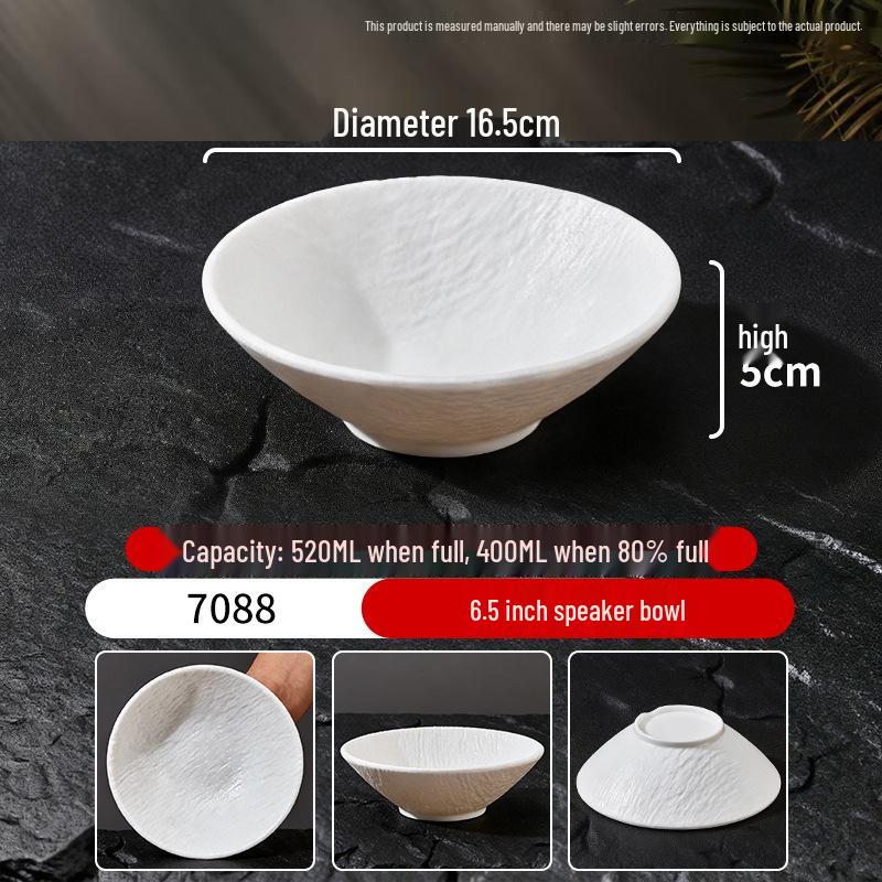 Melamine White Large Noodle Bowl - Imitation Porcelain for Ramen, Mala Tang, and Luosifen