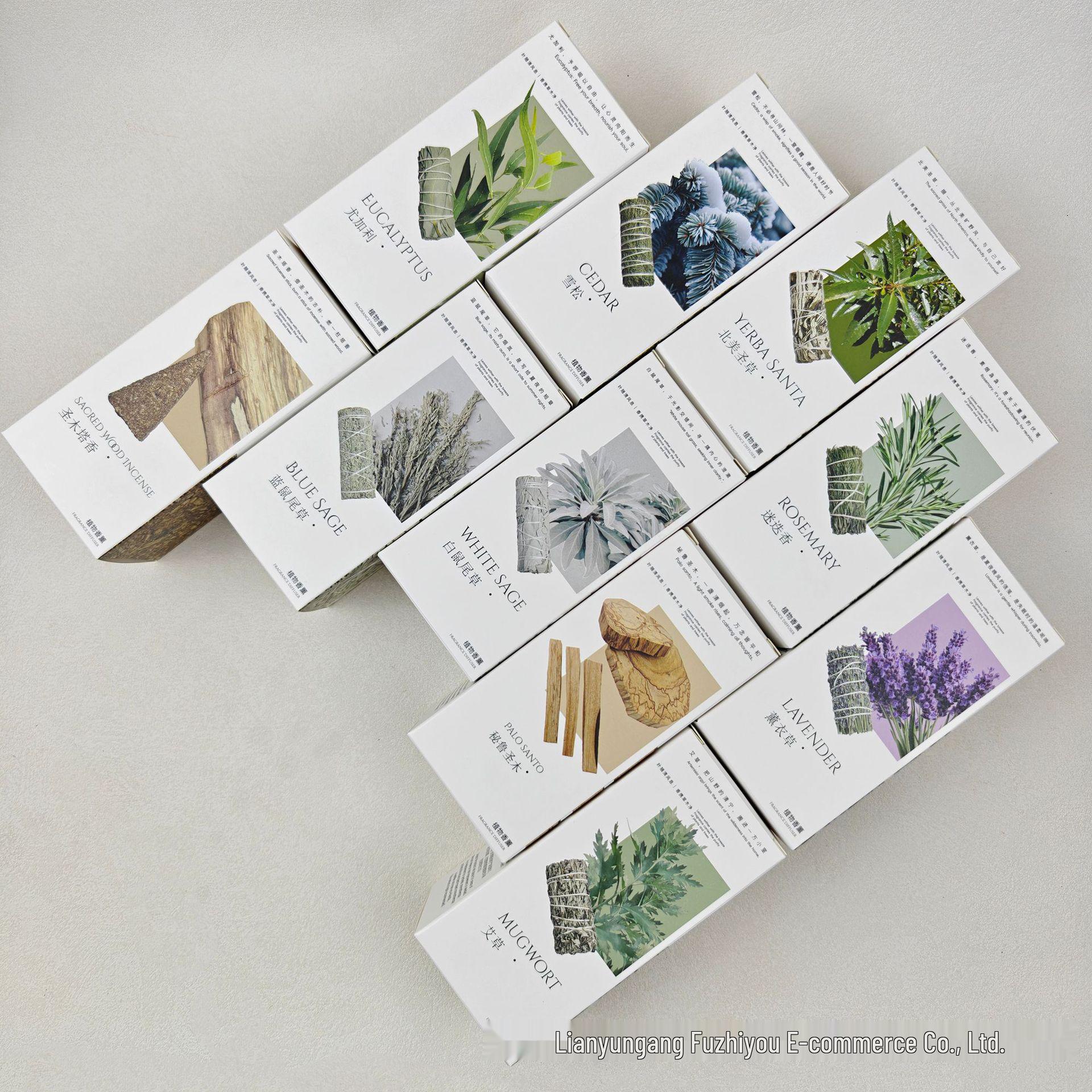 4-inch White Sage, Cedar, Lavender, Rosemary, and Eucalyptus Incense Sticks with White Sage Packaging