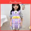 Chic Color Block Design Large Capacity Backpack For Kids Featuring Fashionable Geometric Style