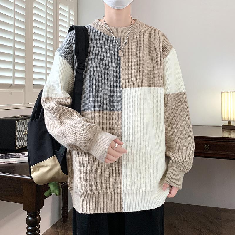 

Anyang Men s Color Block Wool Sweater - Autumn/Winter 2024 Collection 4XL хаки
