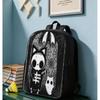 Schwarz-Weiß Totenkopf-Print Schüler Schultasche Ultraleicht Mode Rucksack Große Kapazität