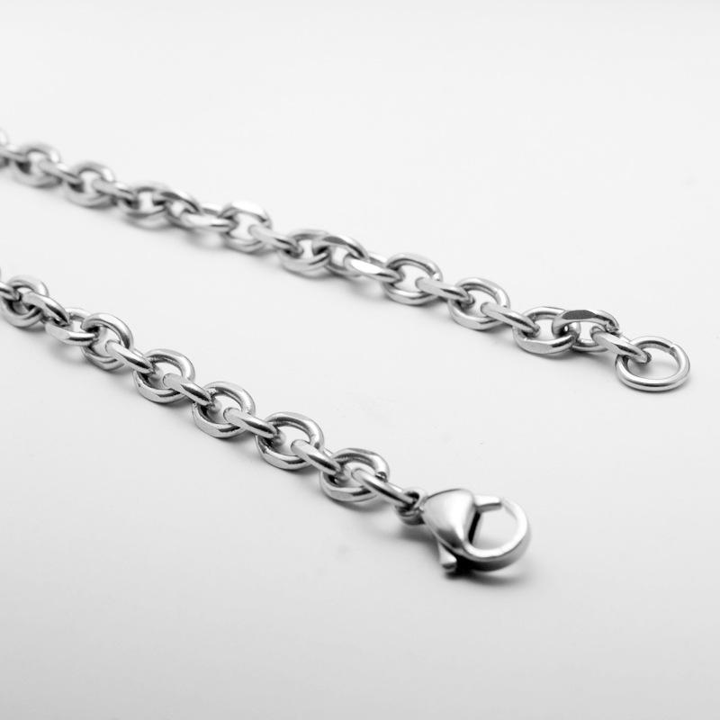 Polished Stainless Steel Four-Sided O-Chain Necklace Semi-Finished Jewelry Accessory