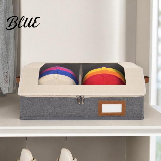 Clear Hat Storage for Closet Organizer with Window Lid Flip Top Access Design
