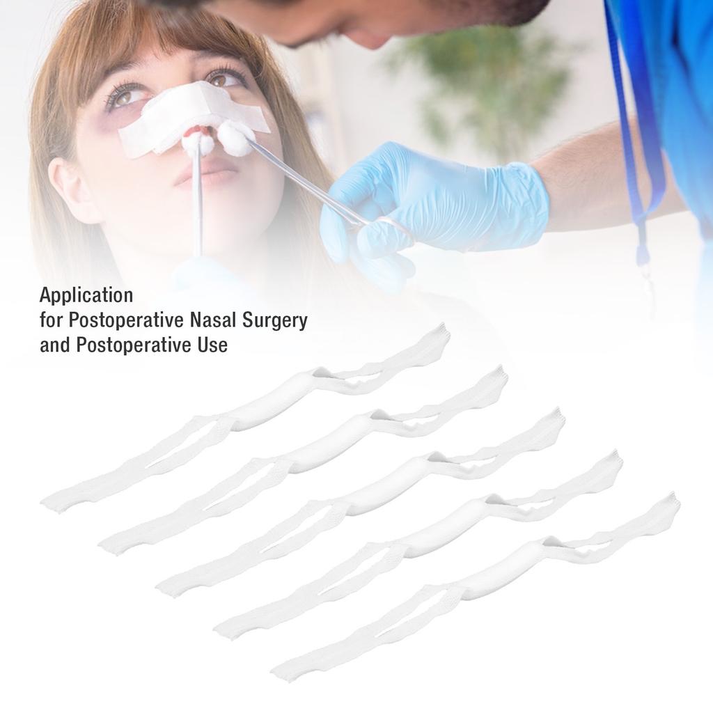5 Stück Elastische Nasenbandage Hohe Absorptionsfähigkeit Externe Nasenbandage Verbandhalter für die Erholung nach der Operation Weiß