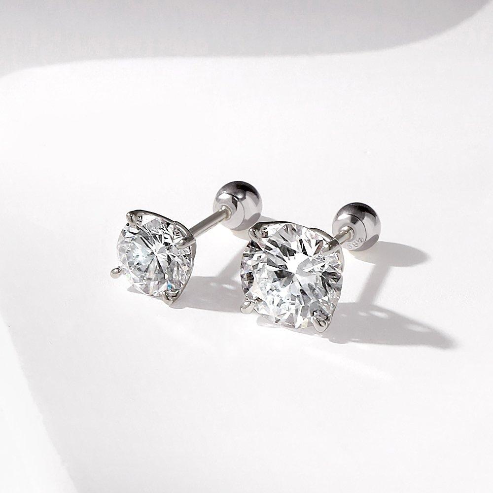 Kolczyk 14K Haze 6-kłowy z diamentem laboratoryjnym - 2mm