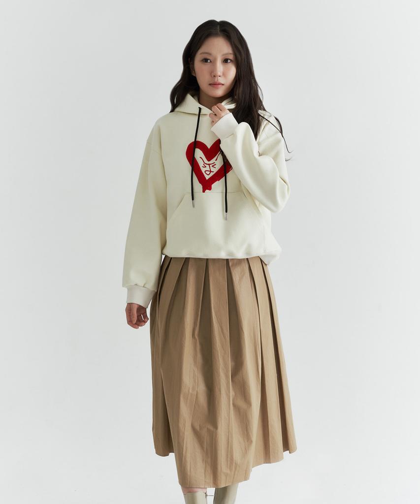 Peulleio Double Pleated Skirt _ Beige