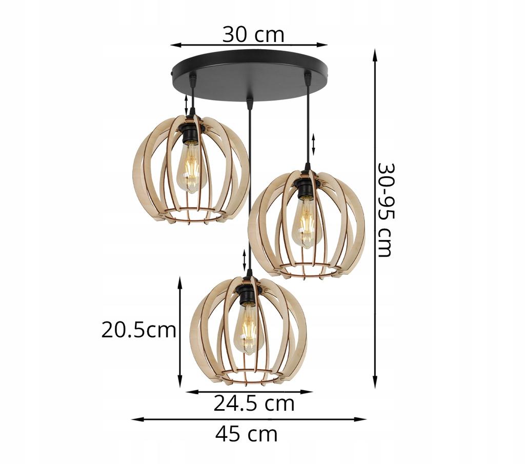 Modern wooden LED ceiling pendant lamp