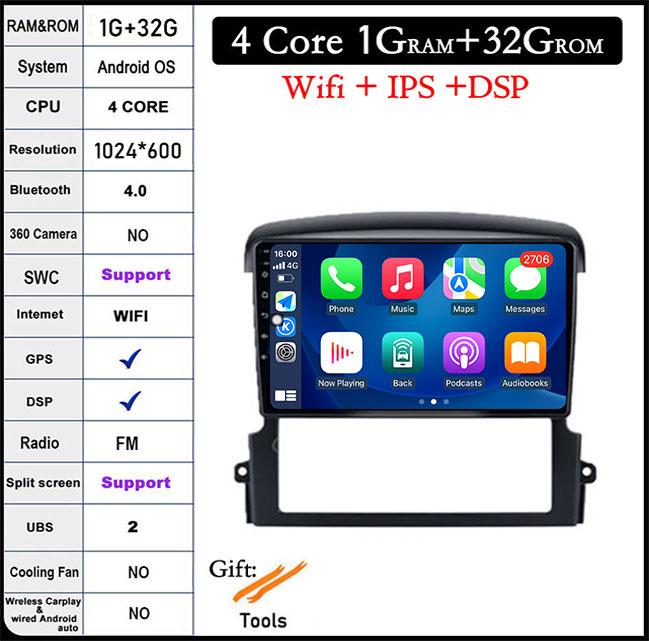 

9 QLED для Kia Sorento 2004-2008 Android 14 автомобильный радиоприемник мультимедийный плеер навигация GPS Carplay сенсорный экран авто стерео DSP